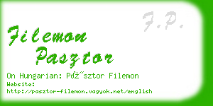 filemon pasztor business card